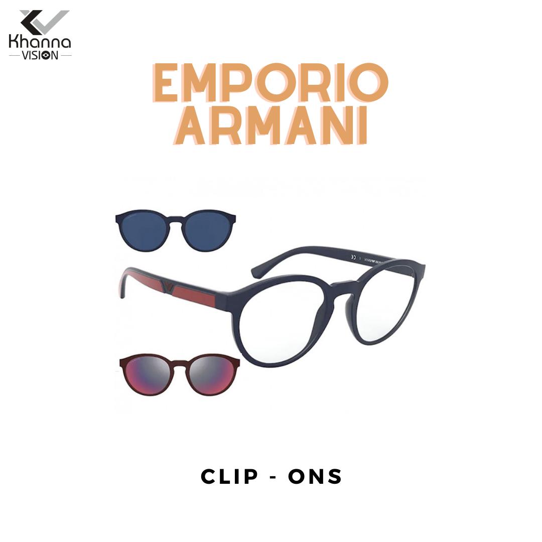 Emporio Armani clip-on glasses at Khanna Vision