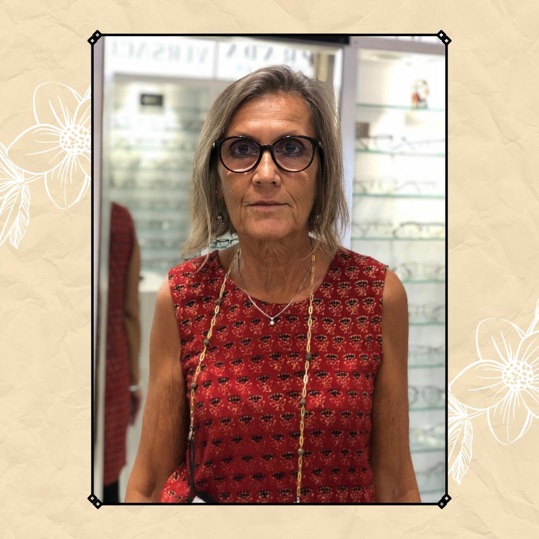 Customer trying on frames at Khanna Vision
